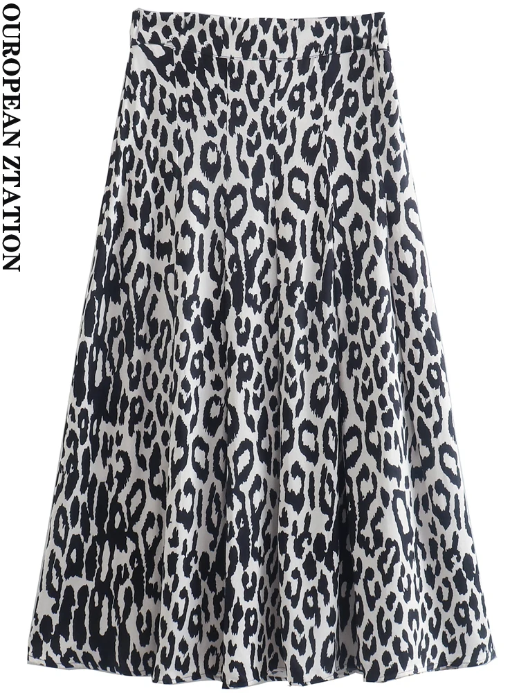 

PAILETE Women 2022 fashion animal print pleated mini skirt vintage high waist side zipper female skirts mujer