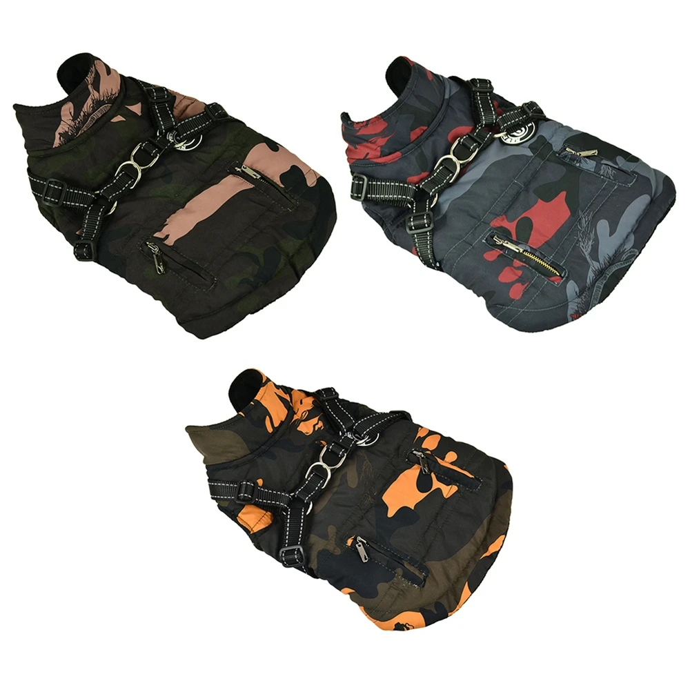 

Одежда для домашних собак, зимняя теплая одежда для щенков, пальто для собак, куртка с упряжкой, костюмы для маленьких собак, одежда для чиху...