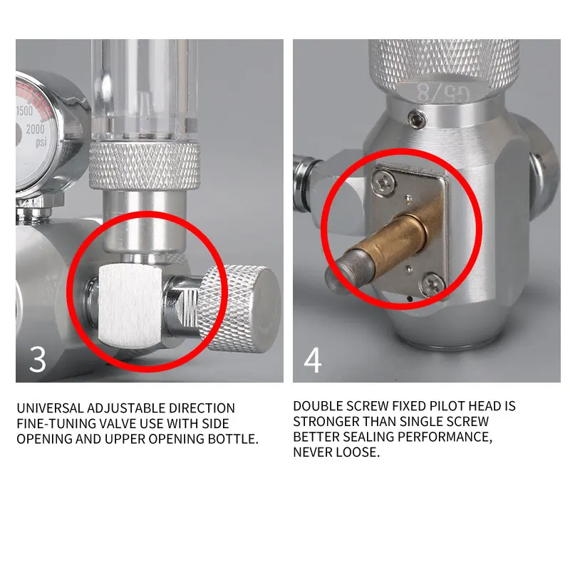 Аквариумный co2 аквариумный Двойной манометр регулятор давления SG5/8 W21.8 CGA320 M22 с