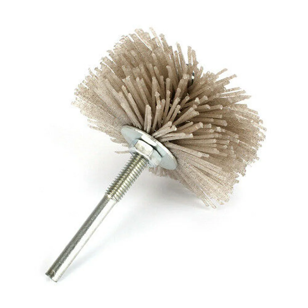 

1pc 80mm Abrasive Nylon Wheel Brush Grinding Head 80-600Grit Woodwork Furniture Polishing Brush Nylon Radial Polishing Brush