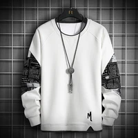 men harajuku hoodie casual hip hop sweatshirt stitching print hoodie male o neck fashion mens clothing multi color new mens top