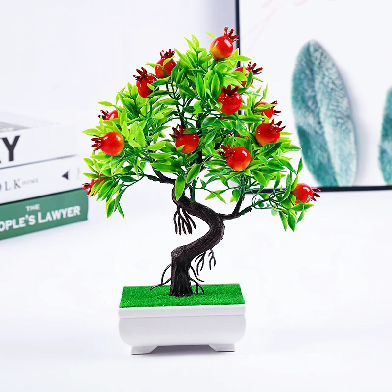 

Simulation Fruit Potted Plants Hotel Office Desktop Pomegranate Decoration Small Bonsai Living Room Home decoration Fake Flowers