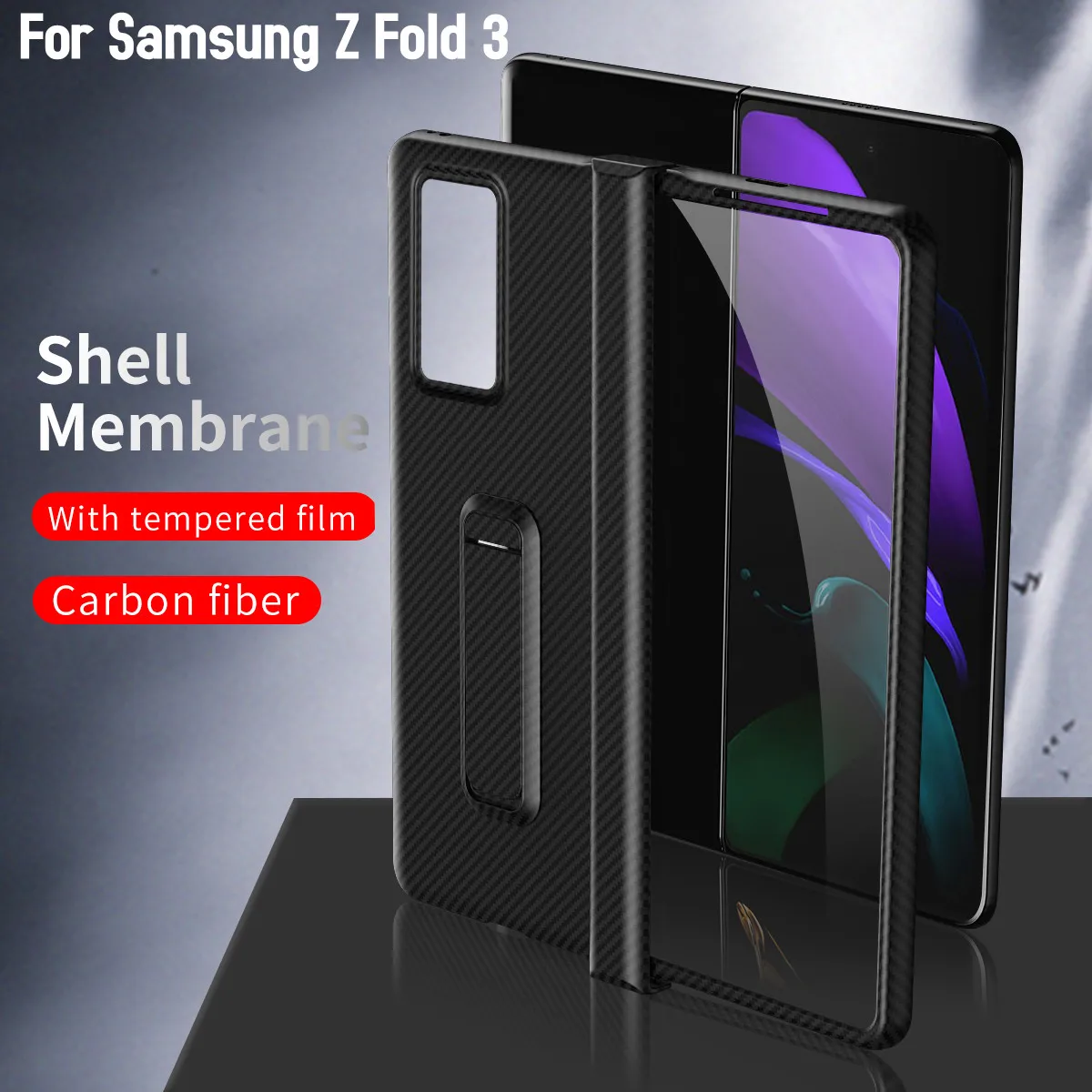 360 All inclusive Carbon Fiber Case For Samsung Z Fold 3 W22 5G With Tempered glass Hinge Fold Case Z Fold 2 For Samsung Fold 3
