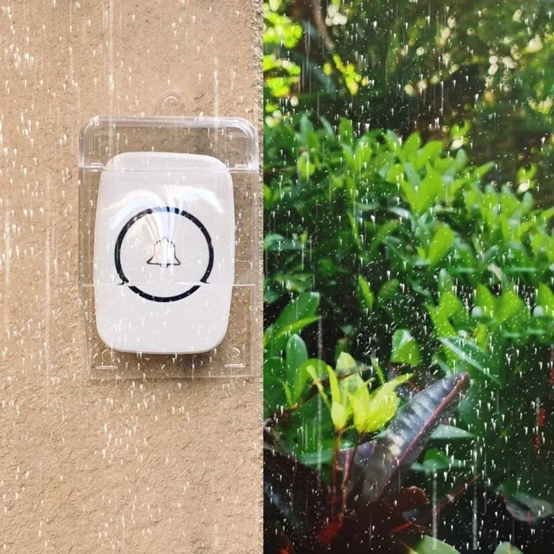 1PCS Waterproof Cover Rainproof Box Wireless Doorbell Door Bell Ring Chime Button Transparent Cap for Home Outlet Accessories
