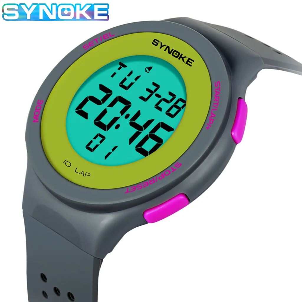 

Synoke montre multifonctionnelle pour hommes, Ultra-mince, LED, étanche, mode Sport, pour Couple, étudiant watches