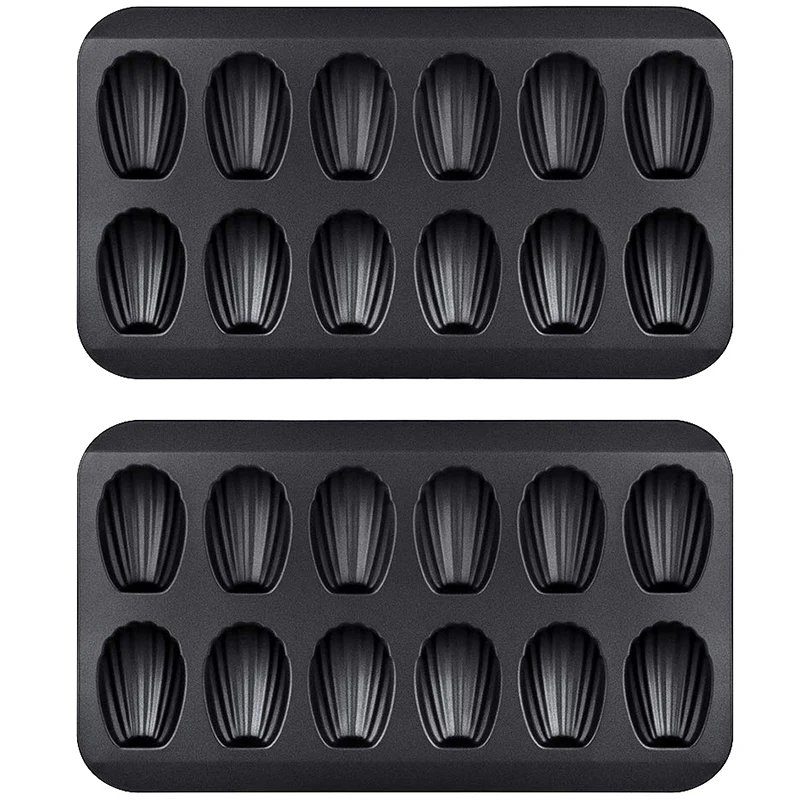 

2 Packs Non-Stick Madeleine Pot, Baking Mold 12 with Shell Cake Baking Tray Chocolate Non-Stick Baking Tray, Used for Oven Bakin