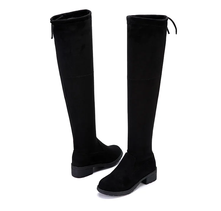 2021 Autumn and Winter Korean Version of The Boots Look Thinner Over The Knee Stretch Boots Women Boots High Boots Women's Shoes