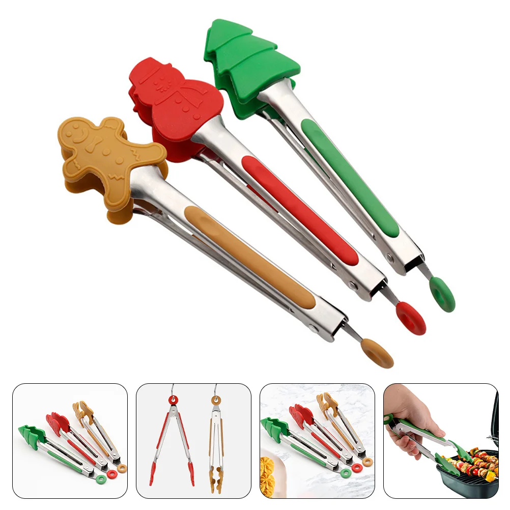 

Tongs Cooking Tong Kitchen Silicone Christmasbbq Outdoor Barbecue Steak Multi Clip Steel Stainless Grill Serving Grilling Salad