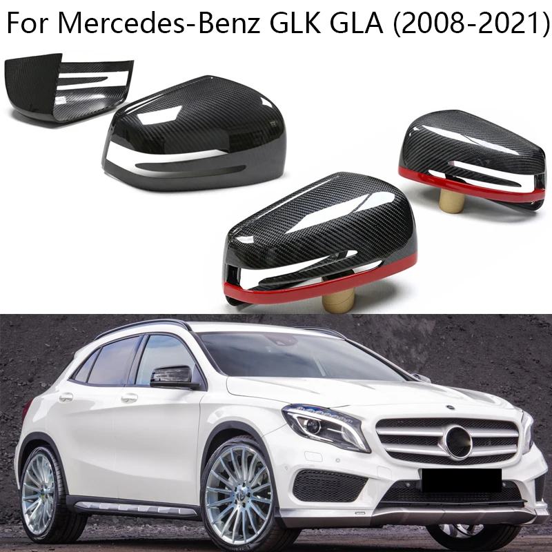 

For Mercedes Benz GLK GLA X204 X156 2008 2009-2021 Carbon Fiber Car Rear View Mirror Covers Trim Cap accessories for vehicles