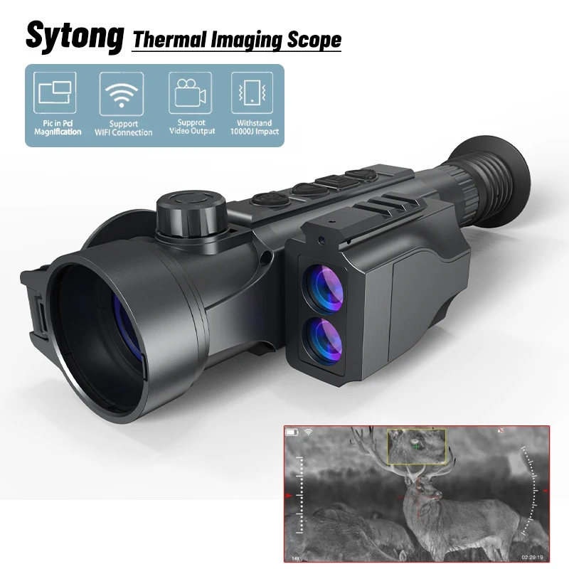 

Sytong NM Thermal Scope with Rangefinder IR Thermal Sight Heat Imaging Riflescope Ballistic Calculation for Hunting Night Vision