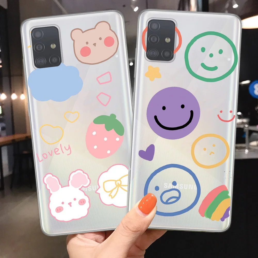 Чехол для телефона Love Rainbow Bear Samsung Galaxy A32 A52 A72 A71 S10 S20 S21 A21S Plus Ultra чехол с аниме |