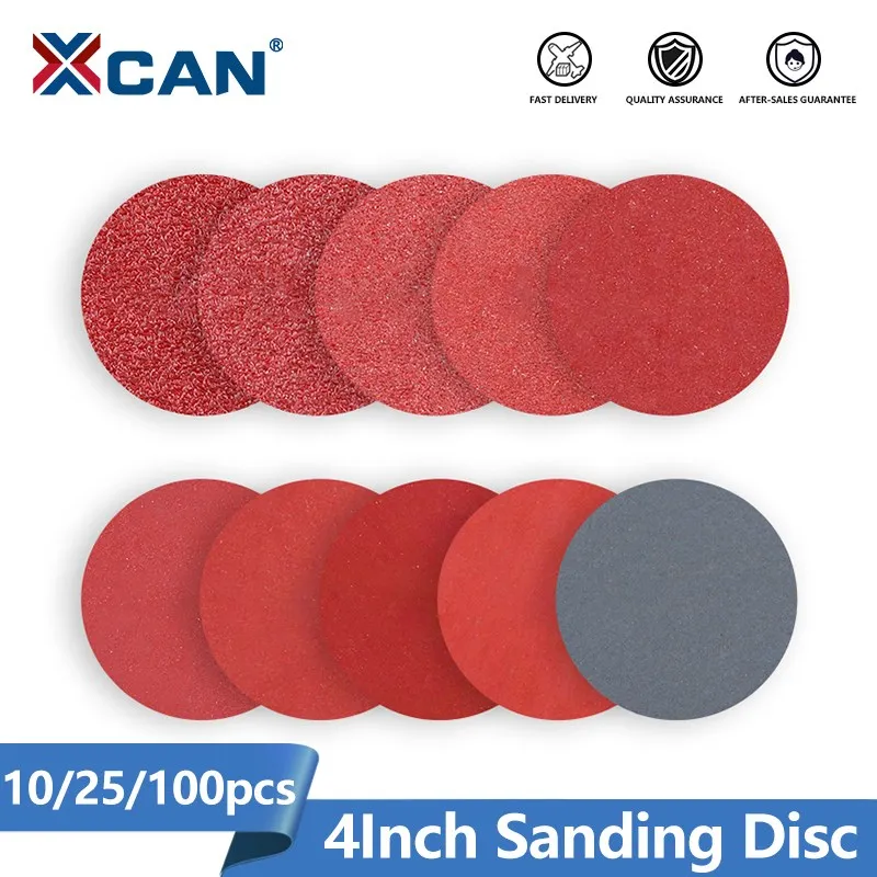 

XCAN Sanding Disc 4Inch Hook & Loop Sanding Discs 100mm Round Sandpaper Grit 80-3000 For Abrasive Tools 10pcs/25pcs/100pcs