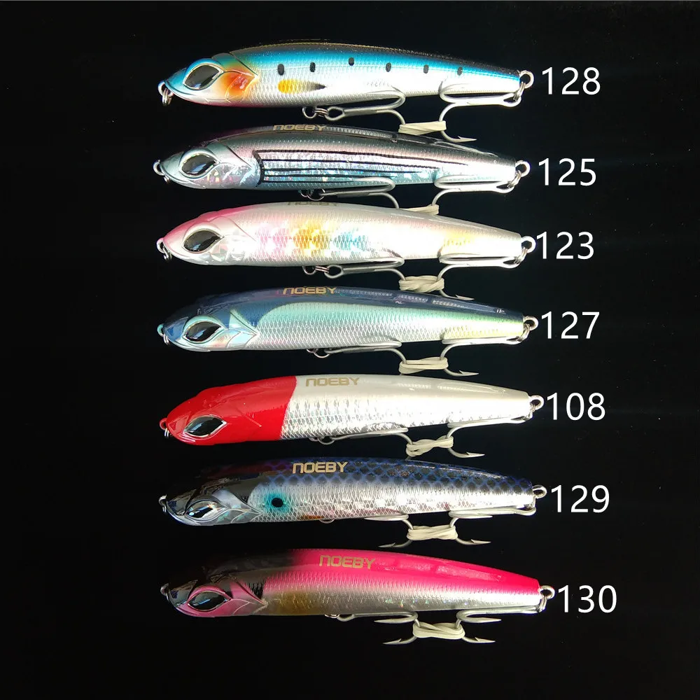 

NOEBY 115S Surface Pencil Fishing Lure 115mm 54g Sinking Big Game Artificial Hard Bait 3X Hook for GT Tuna Sea Fishing Lures