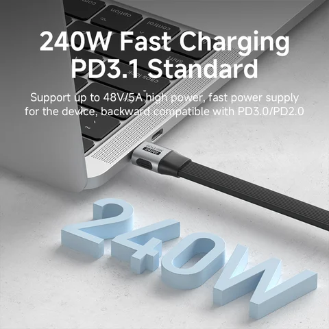 Hagibis Короткий полнофункциональный кабель USB C к USB C Кабель USB4 V2 Date 80 Гбит/с 8K PD 240 Вт Шнур для Thunderbolt 4/5 iPhone Laptop SSD