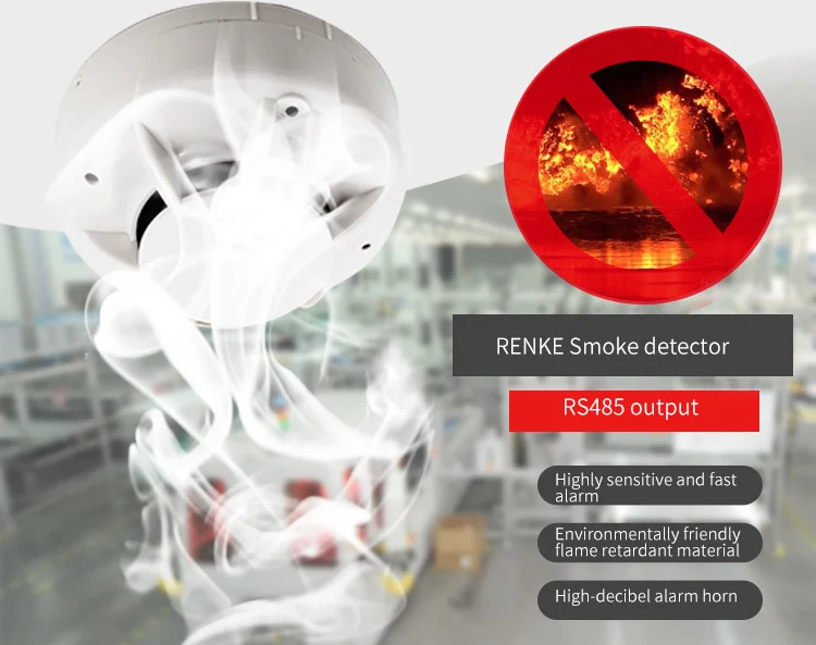 Modbus smoke detector fire alarm sensor for Household with cloud server enlarge