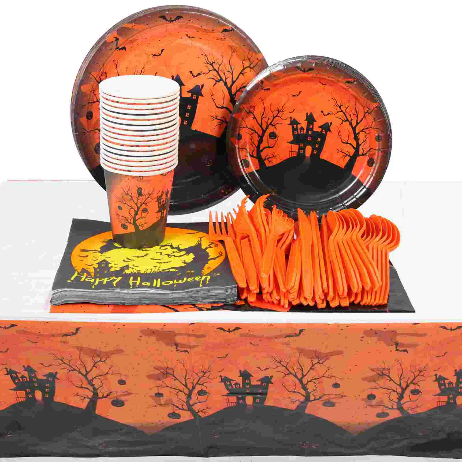 

Party Dinnerware Paper Set Napkins Plates Spoon Supplies Kit Tablecloth Fork Cups Tissues Disposable Luncheontableware Plate Cup