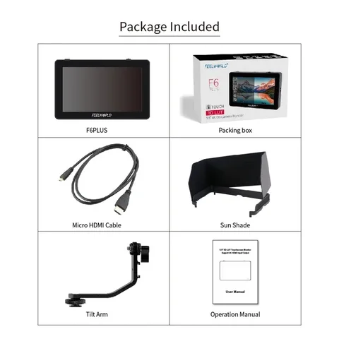 FEELWORLD F6 PLUS V2 6-дюймовый монитор для цифровой зеркальной камеры 3D LUT полевой сенсорный экран для Sony Canon Nikon IPS FHD Видеофокусировка Assist