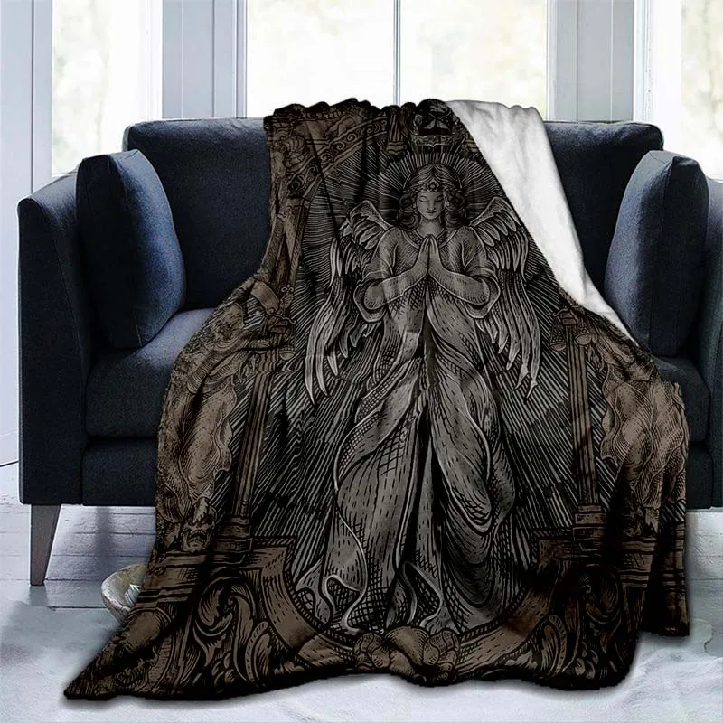 

Medieval Dark Retro 3D Printed Blanket,Soft thin Anti-Pilling blanket ,Portable Sofa Picnic blanket，Flannel Blanket for summer