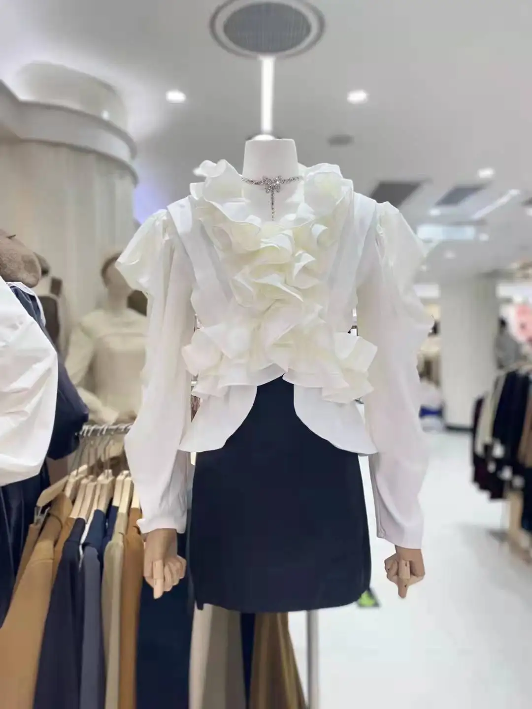 2025 Новая мода темпераментный элегантный топ фиолетовая кружевная рубашка с