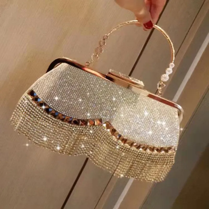 

Fashion Hand Bag for Party Banquet Bag Diamond Clutch Bag 2022 New Ladies Luxury Party Evening Bag Wedding Bridal Dress Bag