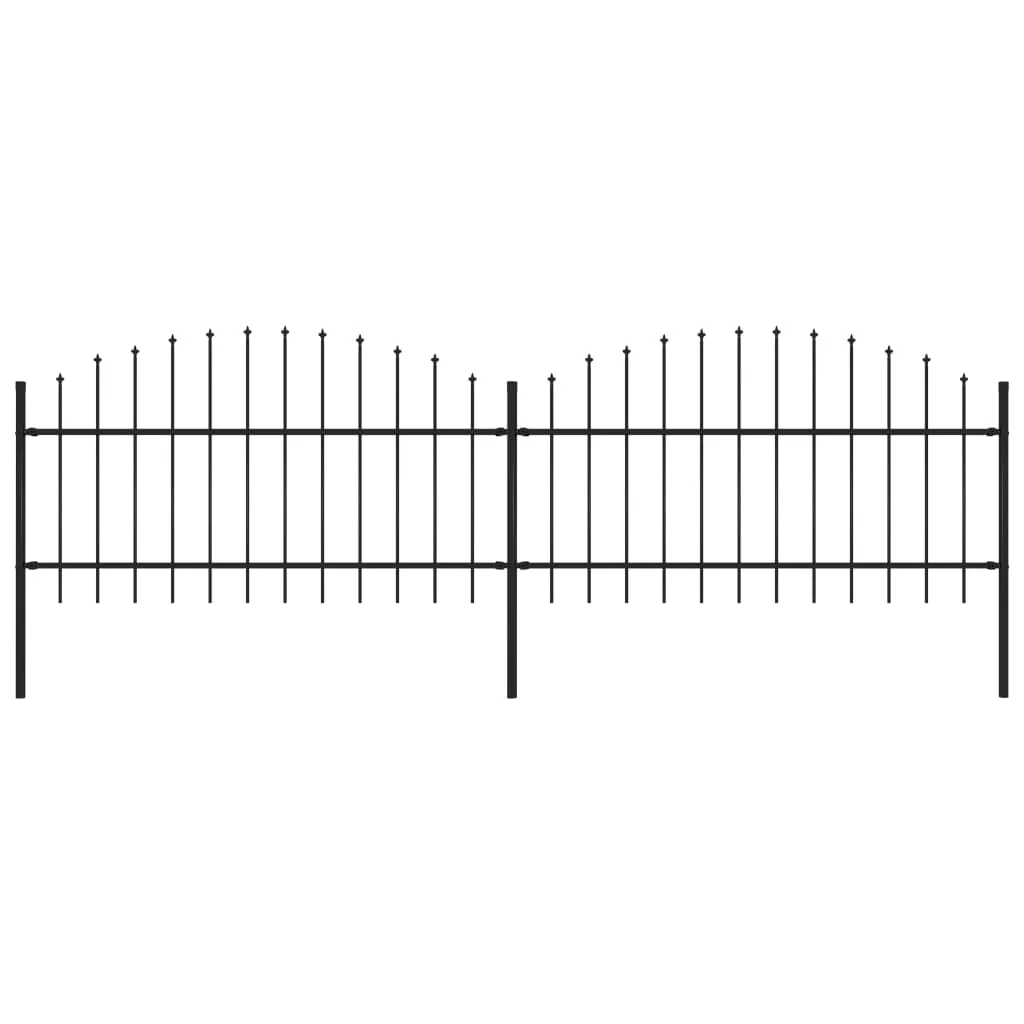 

Garden Fence spear-top steel (1-1,25)x3,4 m Black