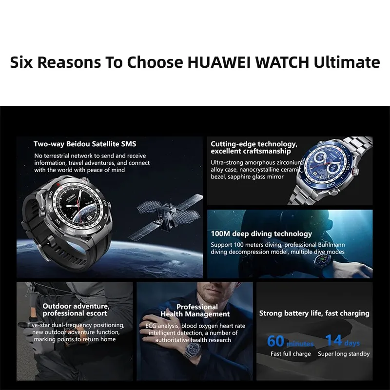 ЧАСЫ Huawei Ultimate Sports Дайвинг Смарт-часы 100-метровые глубокие дайвинг Поддержка