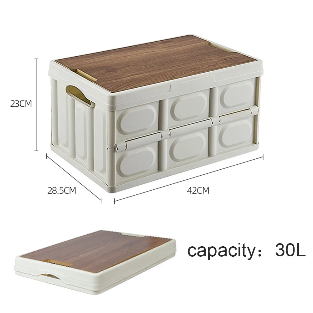 

Wooden Cover Storage Box Automobile Backup Plastic Box Can Be Disassembled Waterproof Large Capacity Light and Convenient