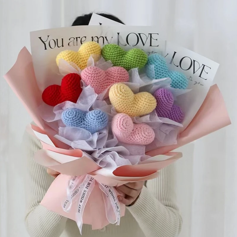 

Bride Wedding Heart Holder Bouquets Cotton Rope Artificial Flowers Bouquets Valentine Mothers' Day Birthday Graduation Gift
