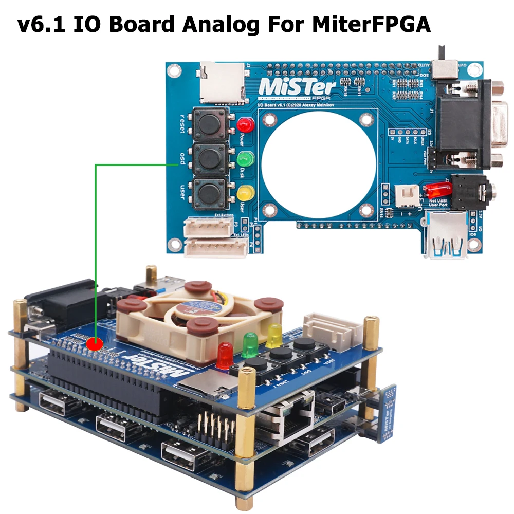 

V6.1 IO Board Extender With Quiet Fan For MiSTer FPGA DE10 Nano