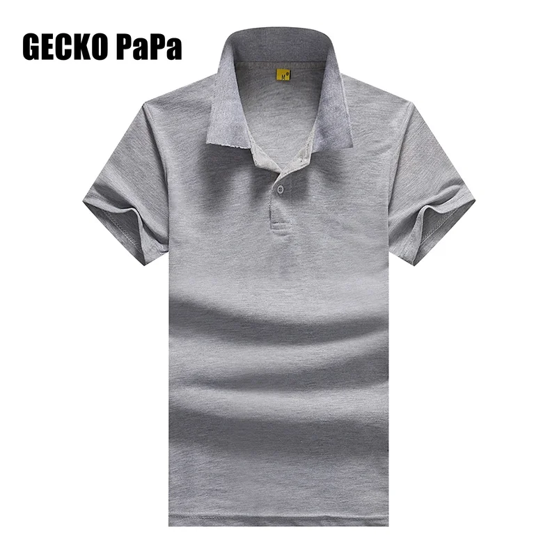 

Рубашка-поло мужская однотонная с коротким рукавом, деловой топ с лацканами, Повседневная модная Свободная майка, лето