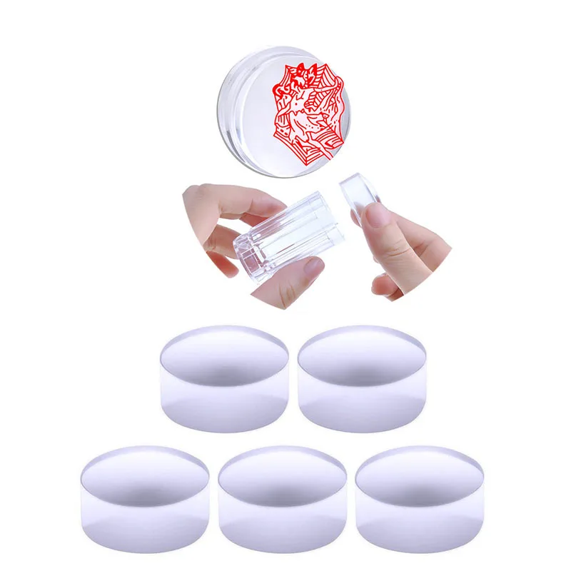 

Nail Stamper 5PCS 2.8cm Clear Jelly Silicone Head Accessories For Manicure UV Colors Gel Art Polish Printing Copy Drawing Tool