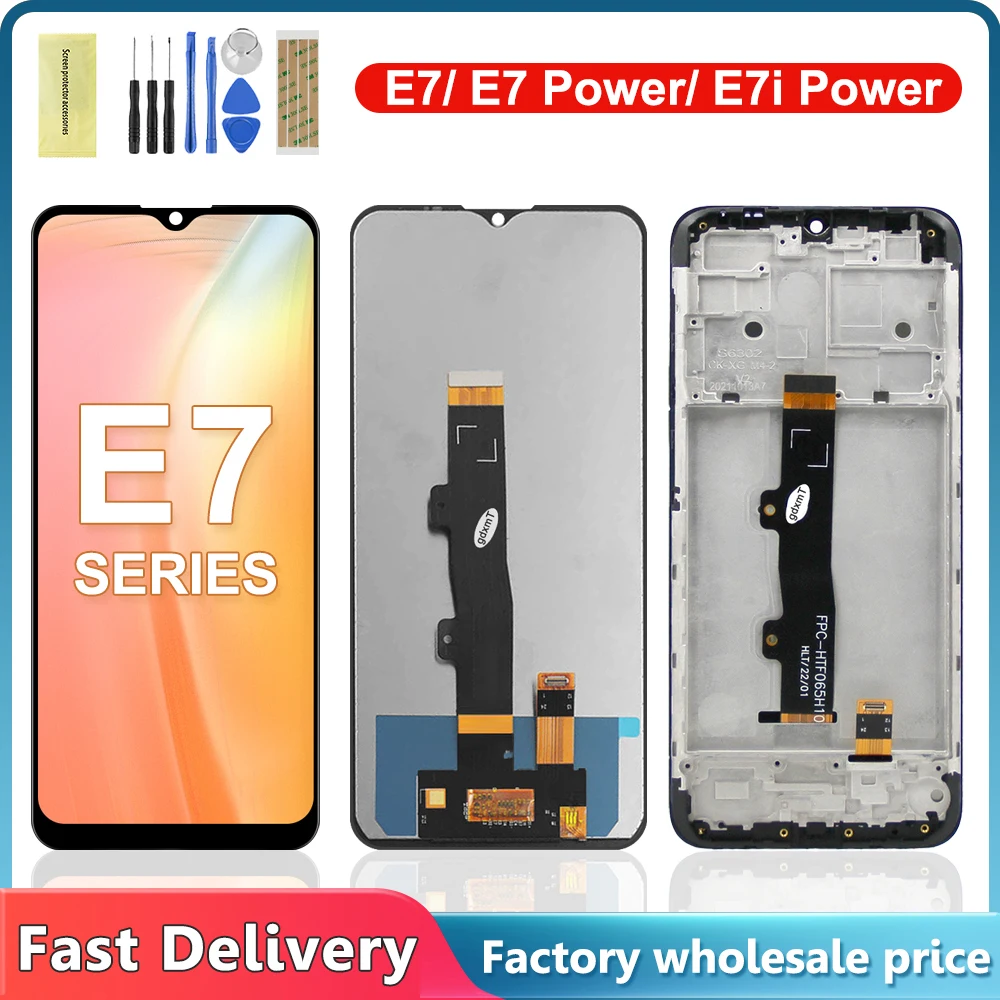 ЖК-дисплей для Motorola Moto E7 сенсорный дигитайзер в сборе E7i Power Diaplsy дисплей с рамкой