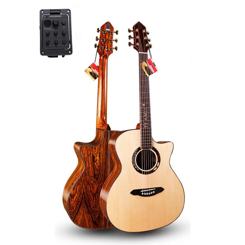 

Professional Guitar,41" Cutaway guitar With pickup,with Solid SITKA SPRUCE Top/ Colorful butterfly wood Body,T-A110CE