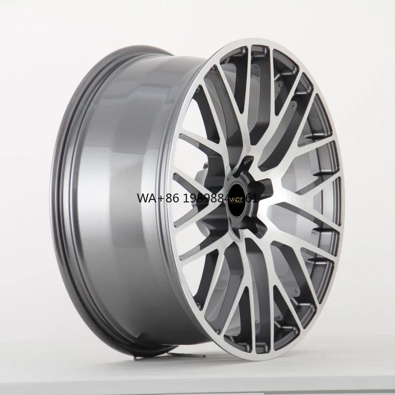 Фото Колесный диск Wheelshome Sporty из алюминиевого сплава, 21 дюйм, 5x112, мультиспицевый, цвет Gunmetal, кованый, GMF, для Porsche Macan, для путешествий №1