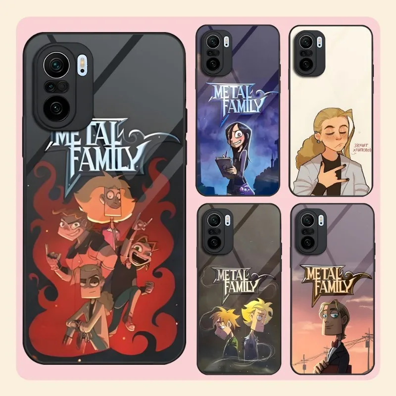 

Metal Family Phone Case Tempered Glass For Redmi K20 K30 K40 K50 Proplus 9 9A 9T Note10 11 T S Pro Poco F2 X3 NFC Cover