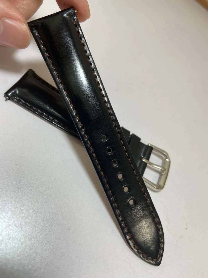 Handmade Luxury Cowhide Watch Strap for Men Horsetail Leather Texture Watch Strap Leather Watch Band  22/21/20/19/18mm Black