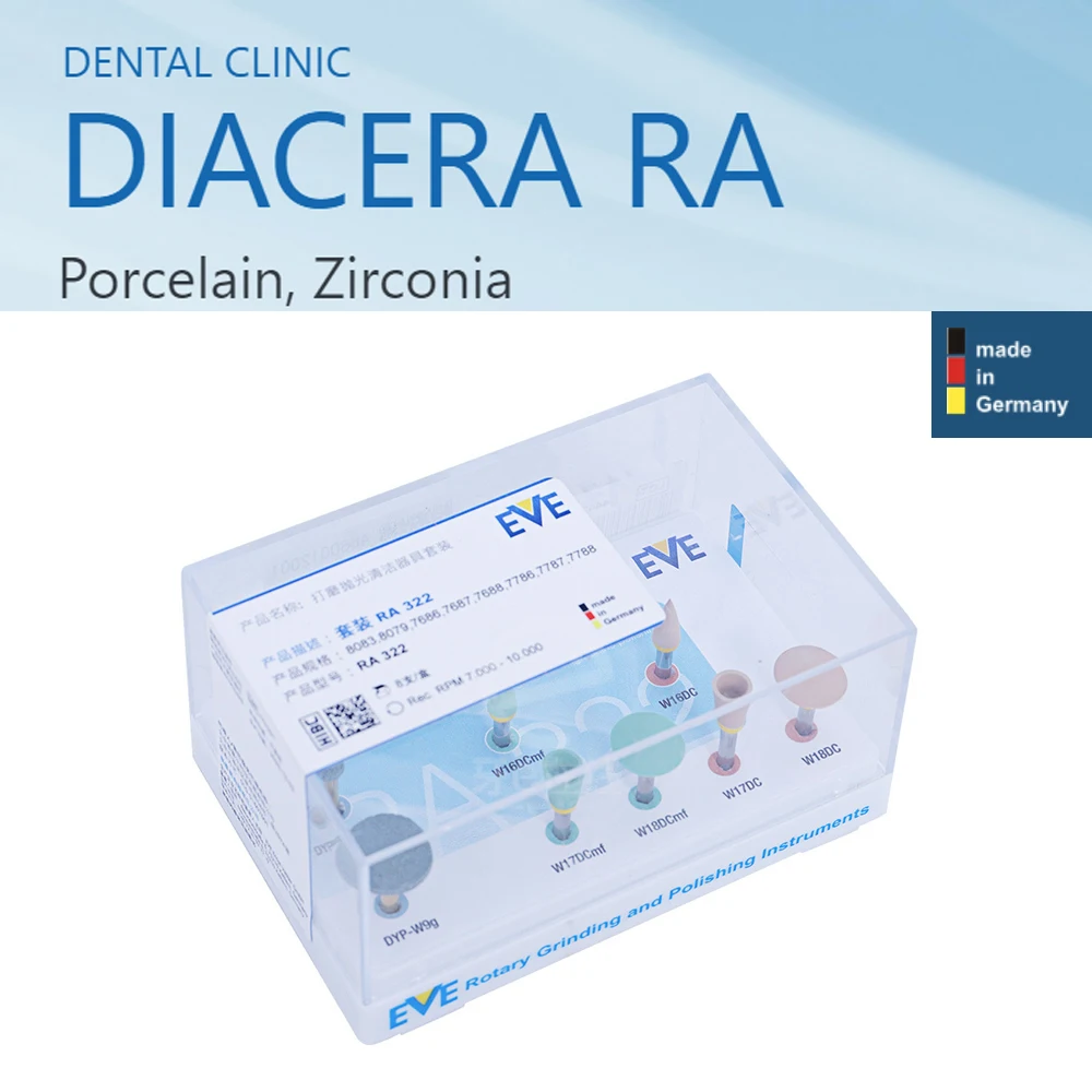 

Dental Polishing Instruments EVE Diacera RA322 Intraoral Zirconia Porcelain Polishing Tool Burs Cup Point Dental Clinic Products
