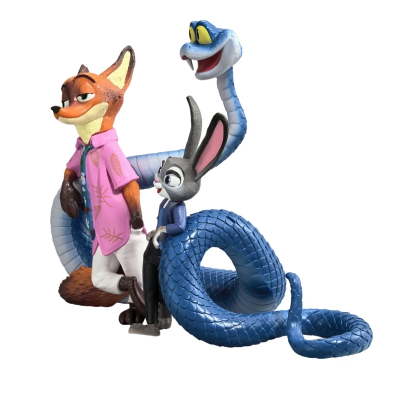Фото Набор из 3 фигурок Zootopia 2, 15 см, Ник Уайлд, Джуди Хоппс, Гарет, ПВХ-модели, декор для стола №3