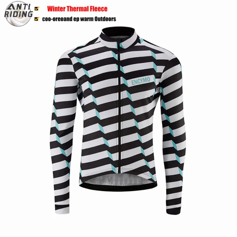 

Новинка 2022, зимняя одежда Maillot Encymo, флисовая велосипедная майка с длинным рукавом, Мужская одежда, профессиональная команда, одежда для вело...