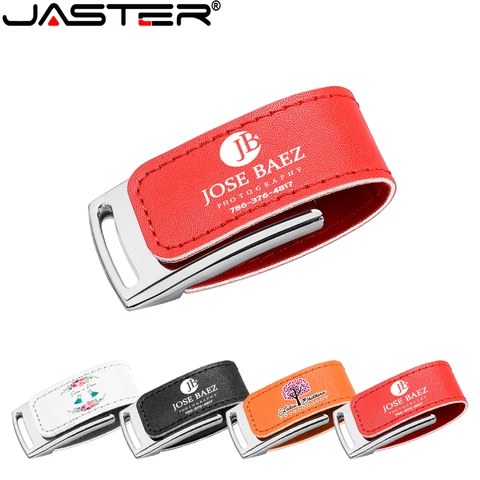 JASTER Кожаный флэш-накопитель 128 ГБ с бумажной коробкой USB 2.0 Флэш-накопители 64 ГБ 32 ГБ 16 ГБ Бесплатный индивидуальный логотип свадебная карта памяти