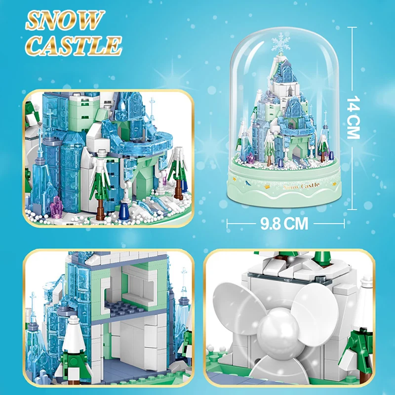 Замок музыкальная шкатулка строительные блоки креативный мультяшный принцесса