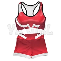 zero two armor 3d printed active wear set combo outfit yoga fitness soft shorts women for girl short sets