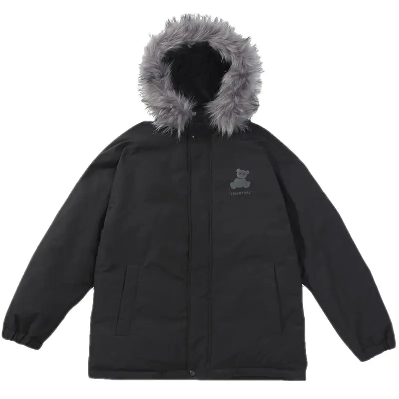 Mens Parkas Jacket Winter New Casual Windproof Long Jackets Male Clothes Thick Warm Fur Collar Bear Parkas Coat Man 4XL