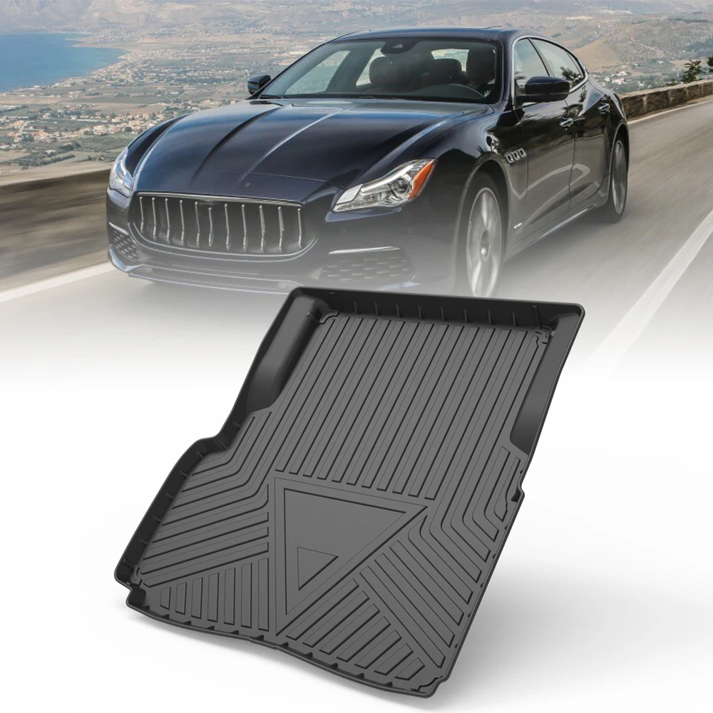 TPE Car Rear Trunk Mat Storage Box Pad For Maserati Quattroporte 2013-2021 Waterproof Protective Rubber Car Mats