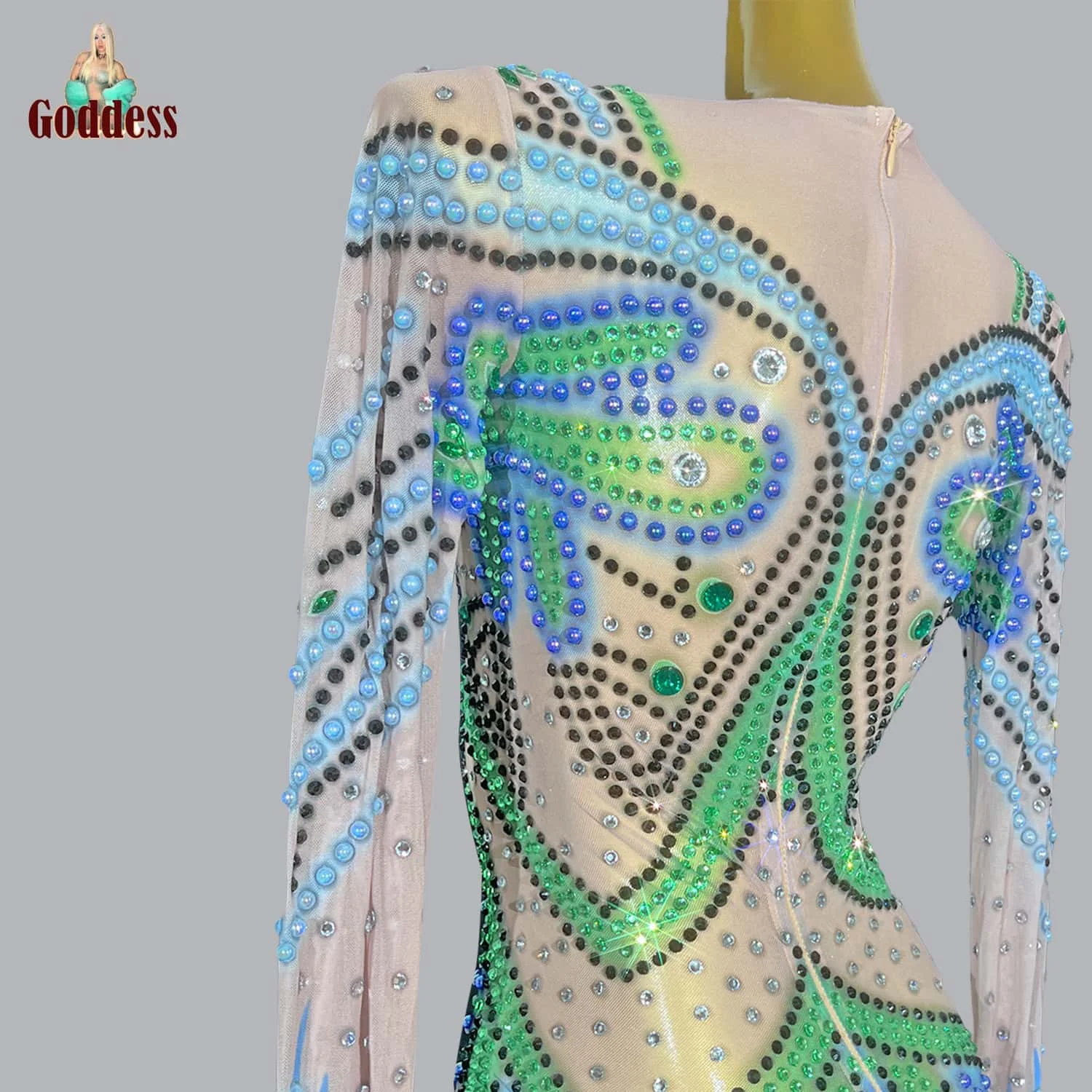 Блестящие разноцветные стразы сексуальное кривое праздничное вечернее платье