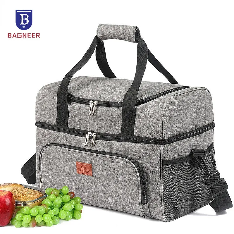 30L Insulated Cooler Bag Food Drink Thermal Picnic Lunch Bag Leakproof Large Cooling Box Camping BBQ Family Outdoor Activities