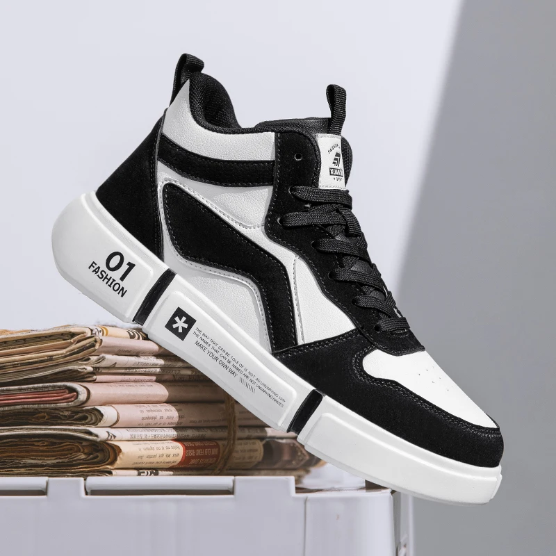 

Plus Size 45 Sneakers Men's Comfortable Casual Shoes High Top Men Shoes Thick Soled Non Slip Sports Shoes Vulcanized Shoes