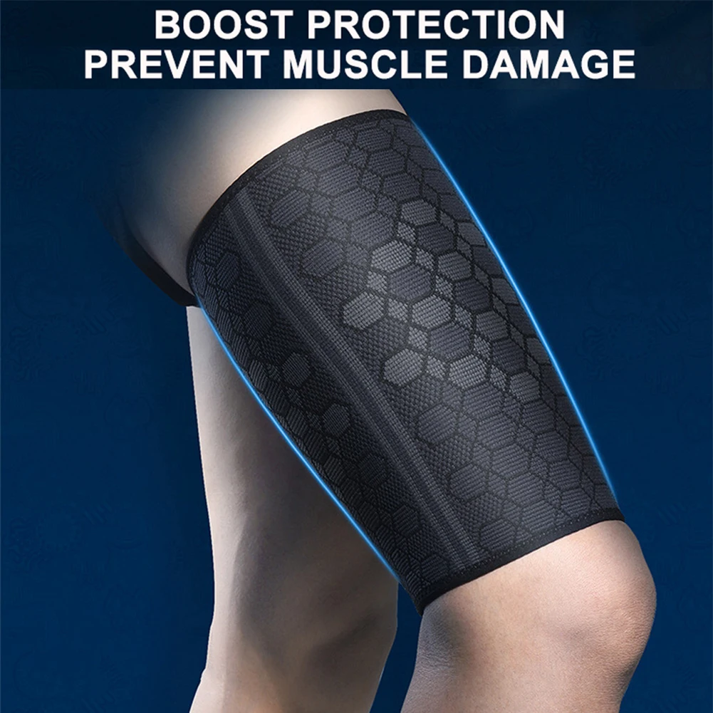 

High elastic knitted nylon sports thigh protectors for cycling basketball football and thigh muscle strain protection Workouts