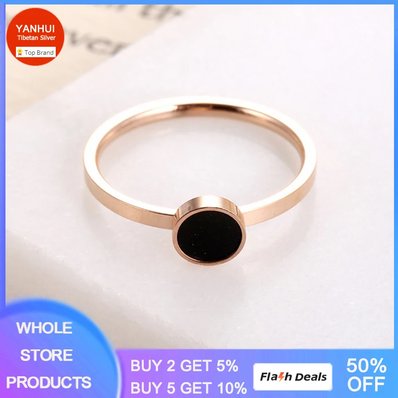 

Never Fade New Trendy Rose Gold Color Stainless Steel Rings for Women Men Couple Promise Gift Rings Luxury Brand Wedding Jewelry