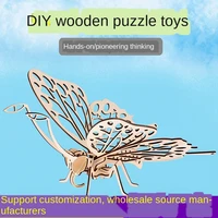 3d wooden handmade butterfly model puzzle toys crafts gifts ornaments creative birthday gifts early education woodcraft